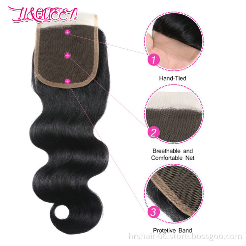 Wholesale human hair extension Brazilian body wave bundles with closure